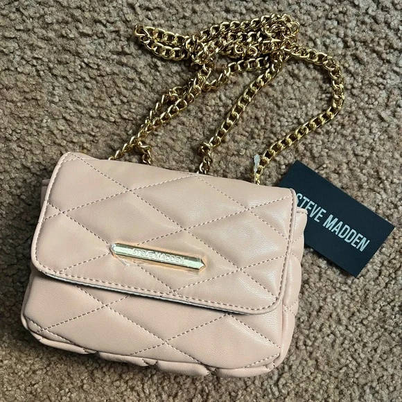NWT Steve Madden Blush Quilted Crossbody Bag - Picture 1 of 9